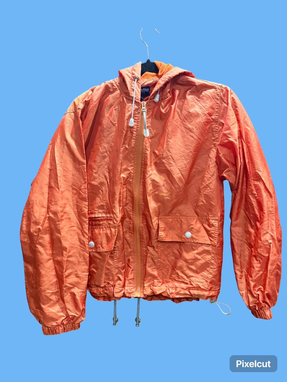 Orange Hooded Windbreaker Jacket - Unbranded